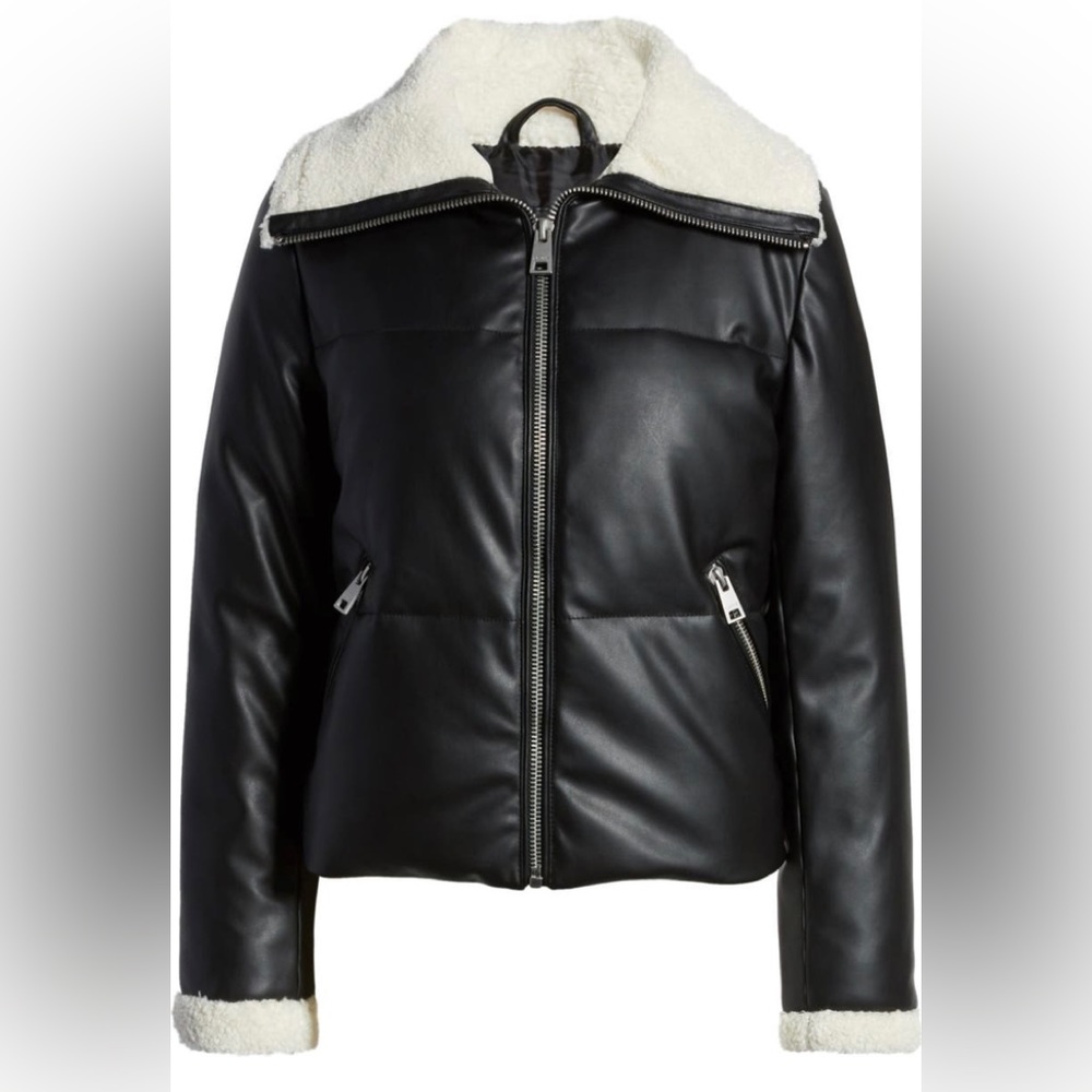 Levi’s Faux Leather Quilted Puffer Jacket